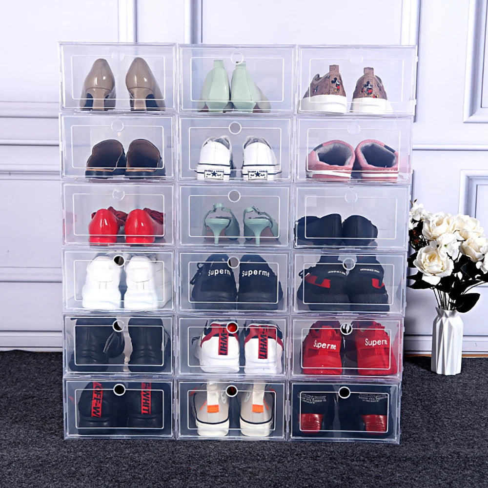 Stackable Transparent Shoe Boxes (6-Pack)