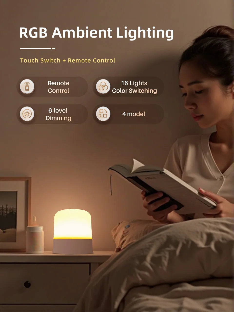 Rechargeable Touch RGB Night Light
