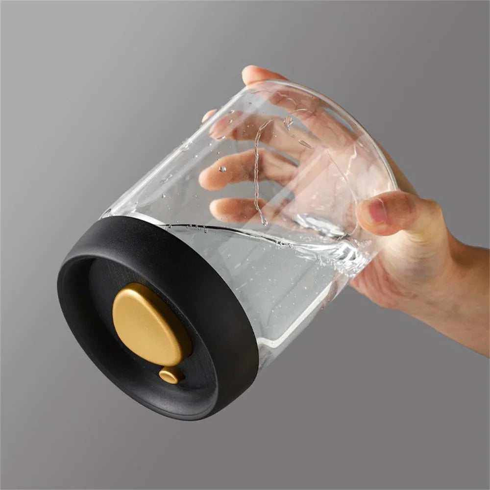 Vacuum-seal glass canisters shown in four sizes from 500ml to 1800ml