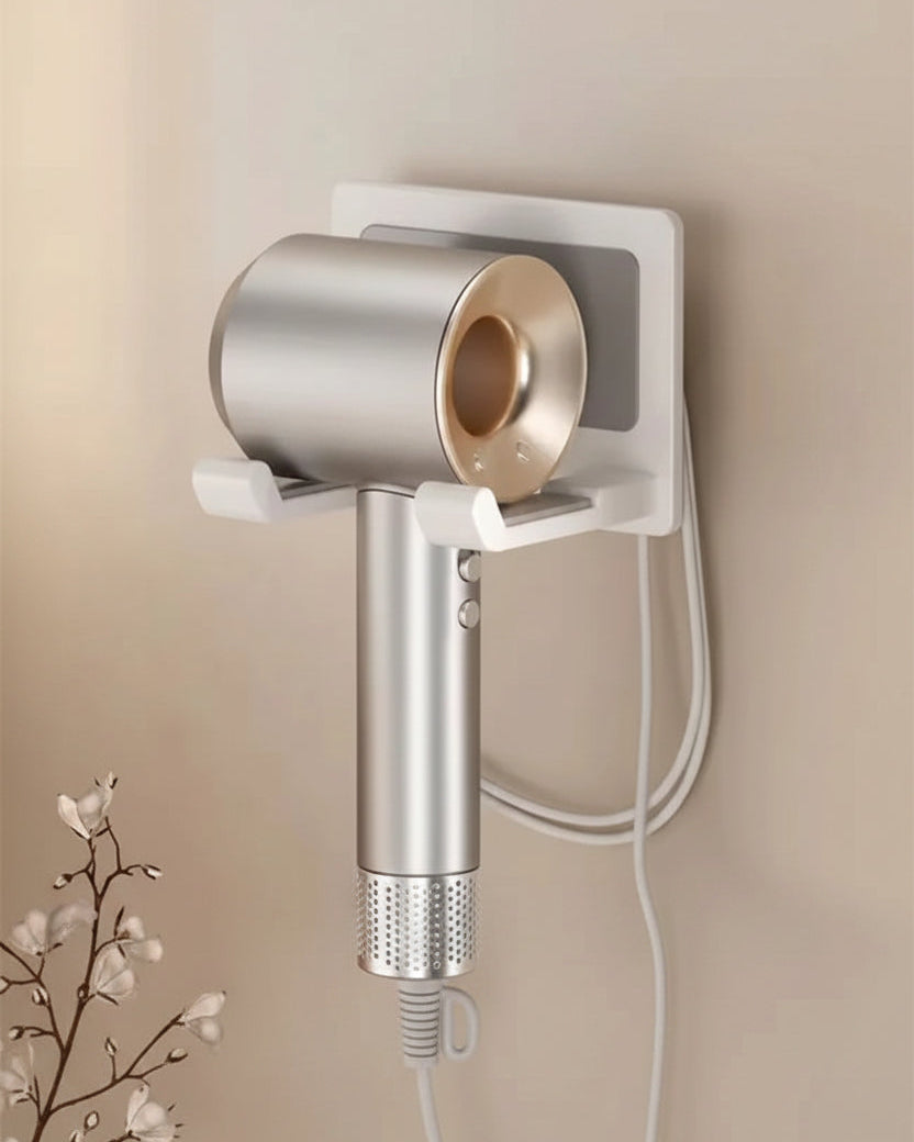No-Drill Aluminum Hair Dryer Rack