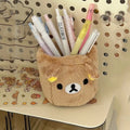 Kawaii plush desk catch-all holding pens and hair ties