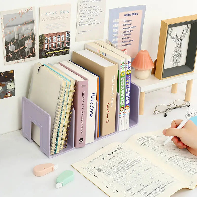 4-Compartment Desktop Bookend Organizer