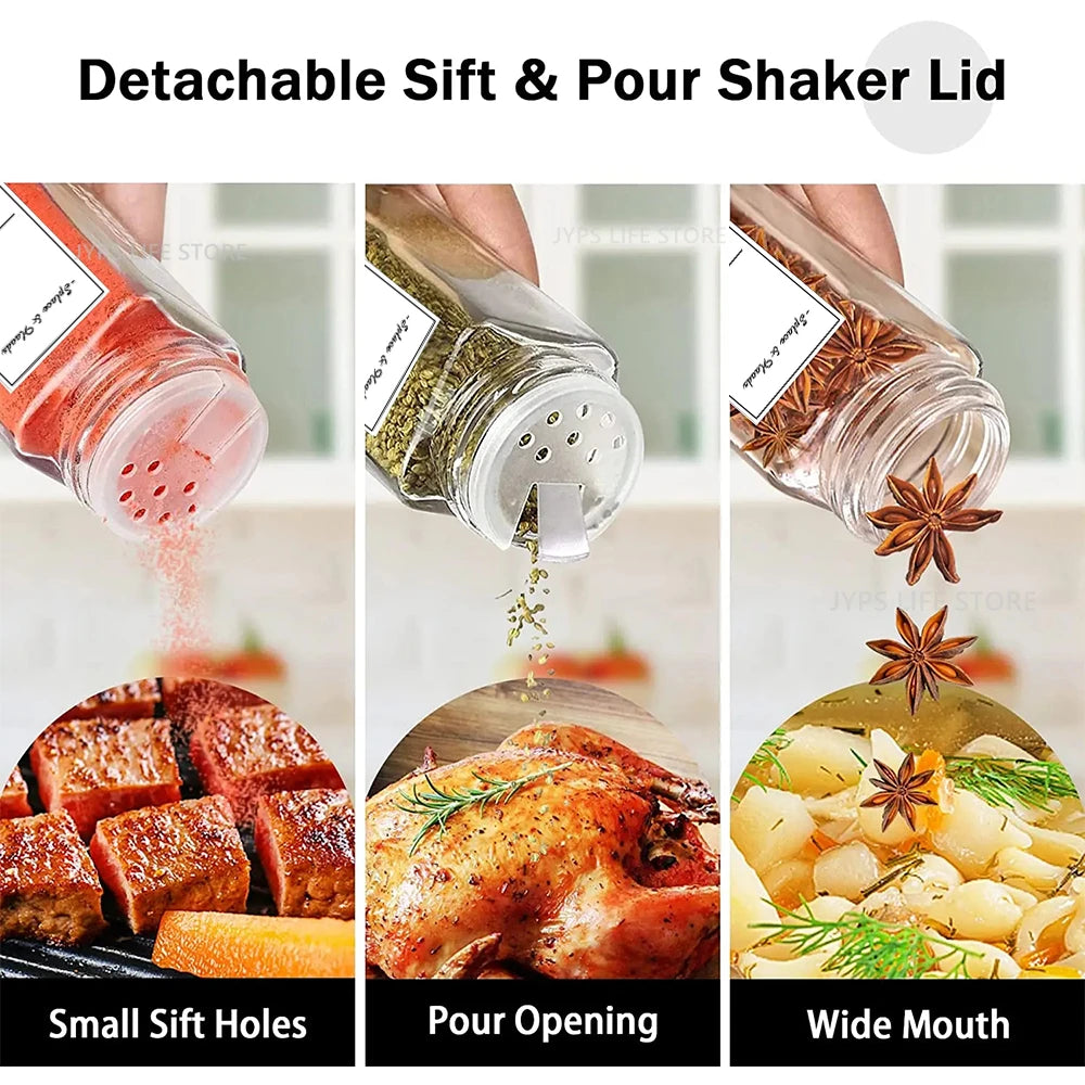 Glass Spice Jar Set (12-Piece)