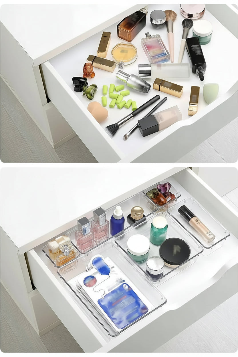 Clear Drawer Divider Organizer Set
