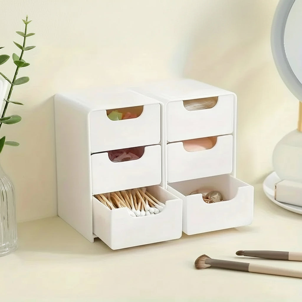 3-tier stackable desktop drawer organizer for office and craft supplies