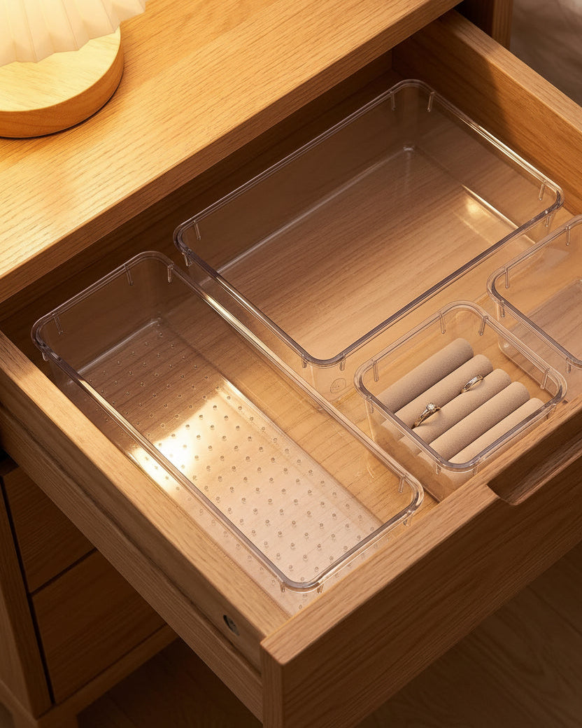 Clear Drawer Divider Organizer Set